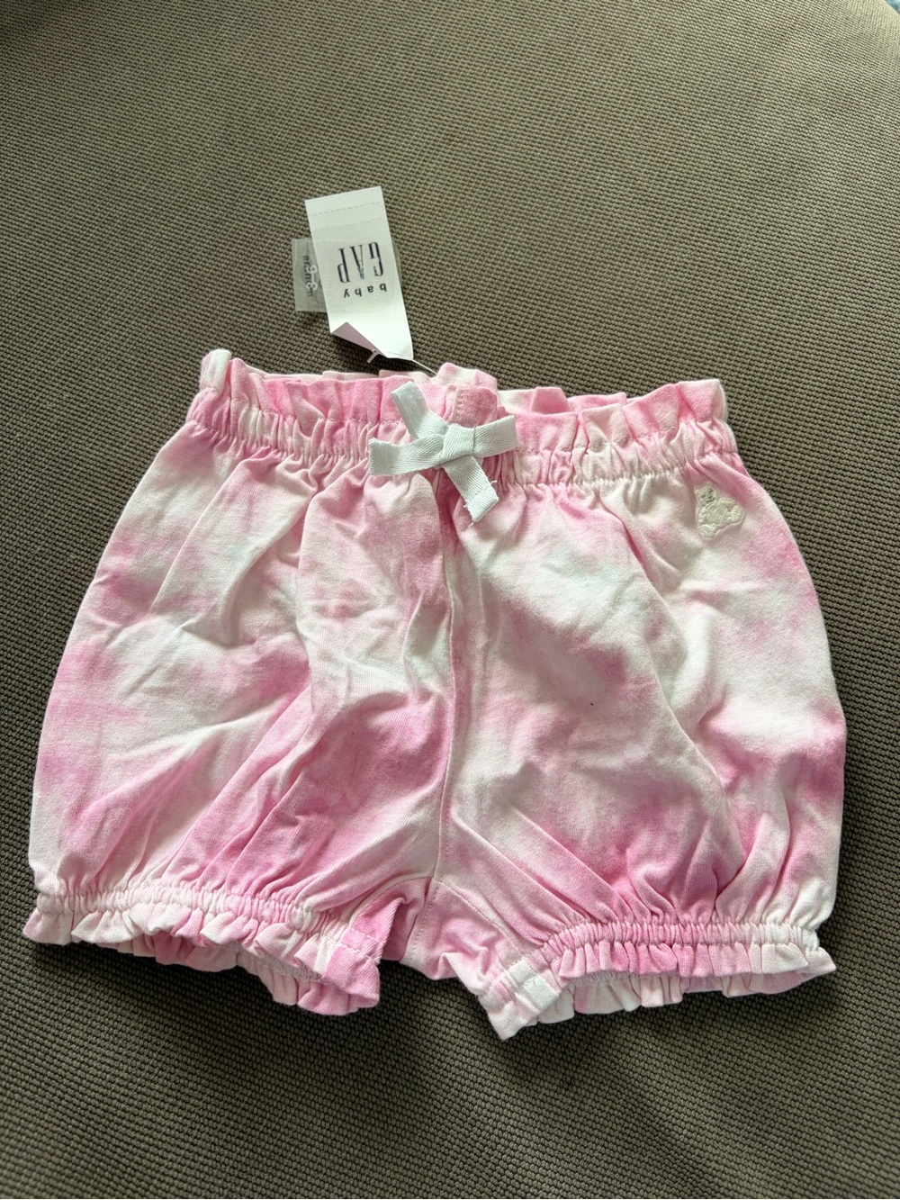 GAP Pink Tie-Dye Ruffle Bloom Shorts